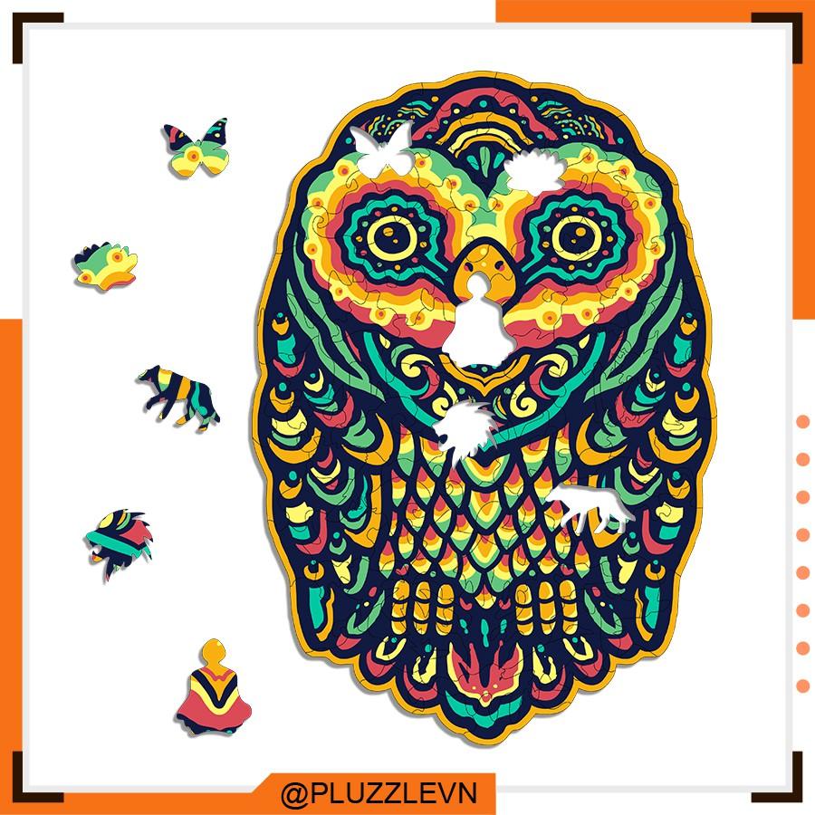 PLUZZLE Bộ xếp hình gỗ thông minh puzzle đồ chơi ghép hình - Con Cú - PZ096