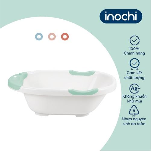 Thau tắm trẻ em Inochi- Notoro Plus Thân Trắng ngọc + Tay nắm/tựa tắm Hồng nhạt/Xanh nhạt/Xanh bạc hà