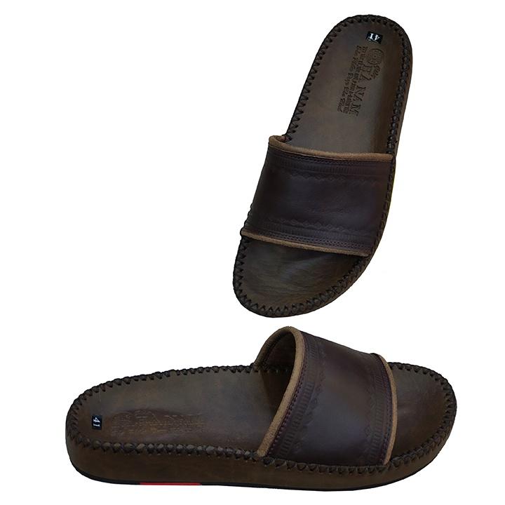 Dép Nam Quai Ngang HÀ NAM Da Bò Thật Cao Cấp DNA2074c