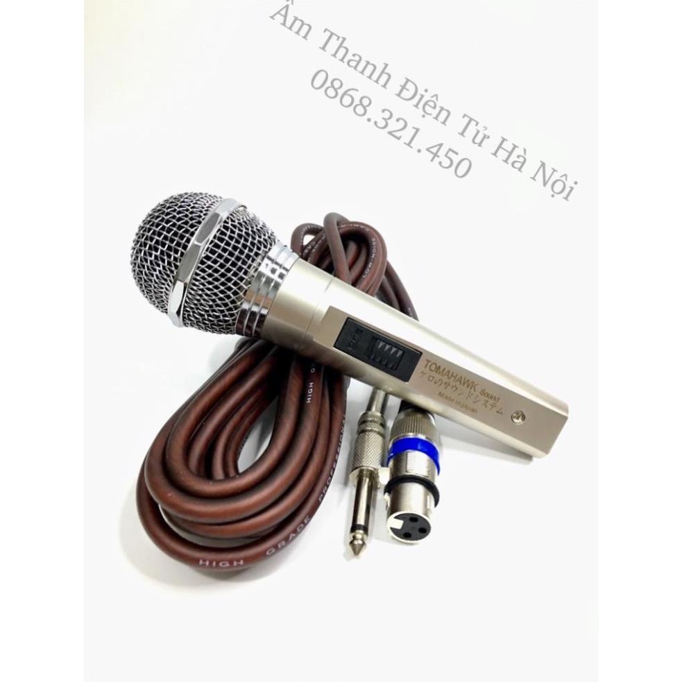 Mic Có Dây TOMAHAWK Made In Japan Hút Giọng, Hát Nhẹ, Hỗ Trợ Chống Hú Tốt,Khung INOX Cứng Cáp,Dây Chống Xoắn