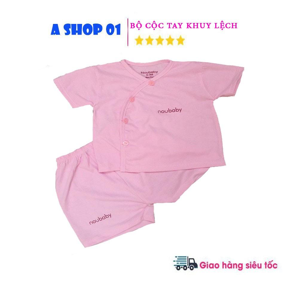 Bộ cộc tay khuy lệch cho bé từ sơ sinh 0-9kg