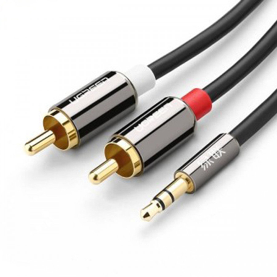 Dây Loa Audio 1 đầu 3,5 mm ra 2 đầu hoa sen dài 1,5m UGREEN - Hàng Chính Hãng