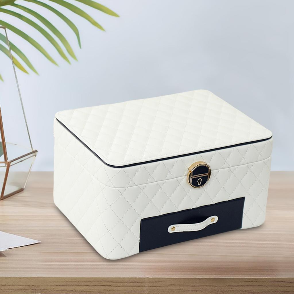 Three-Layer Jewelry Organizer PU Leather Gifts for Christmas Rings Women