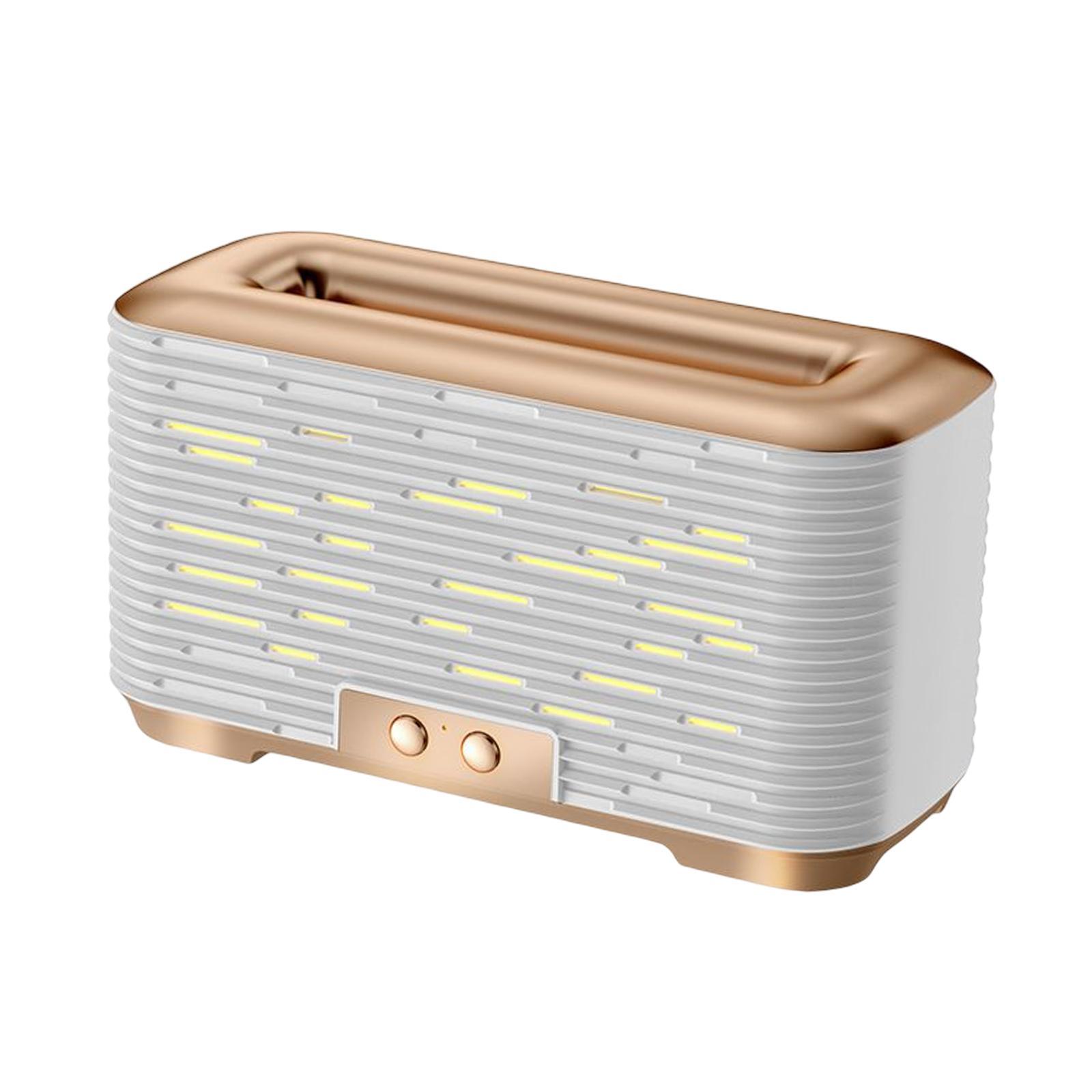 Flame Air Humidifier Diffuser Quiet 350ml Night Light USB for Home Bedroom Gold