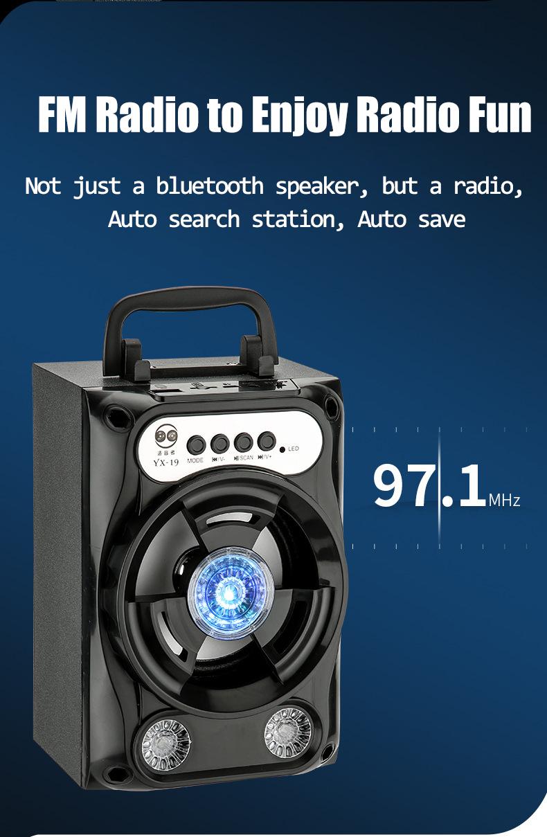 Loa bluetooth di động với mics subwefer led spofer stereo có thể sạc lại của nhóm karaoke có thể hỗ trợ TF USB FM Color: Black with mic