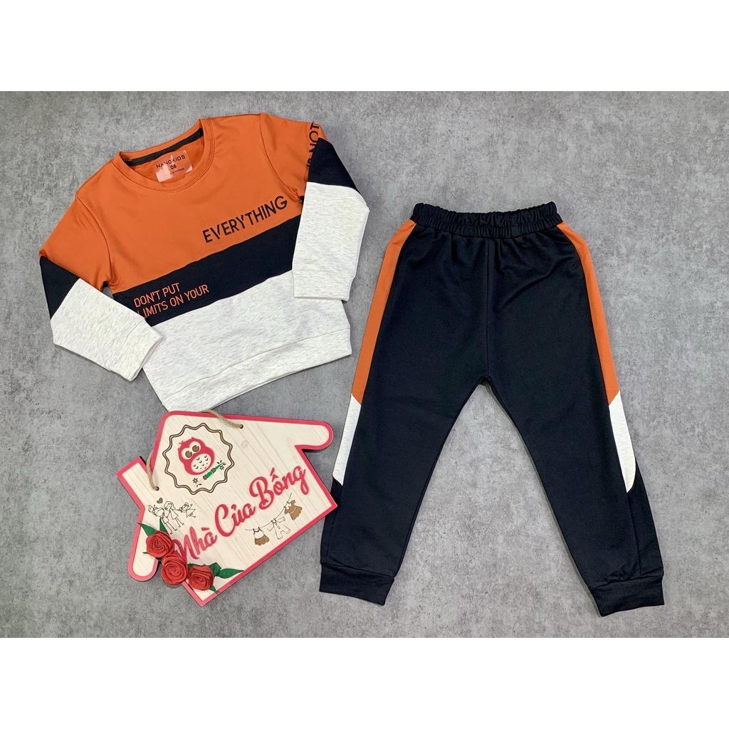 Bộ dài bé trai hàng cao cấp thêu chữ Everything size 15 - 39 kg