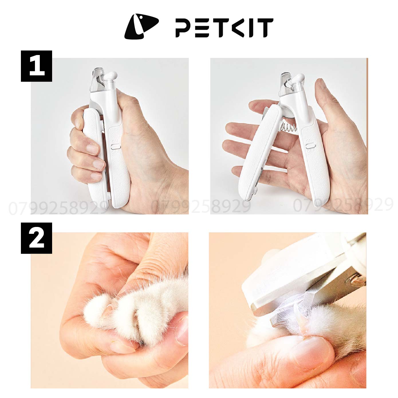Bấm Móng Chó Mèo, Kìm Cắt Móng Thú Cưng Có Đèn LED PETKIT LED Pet Nail Clippers