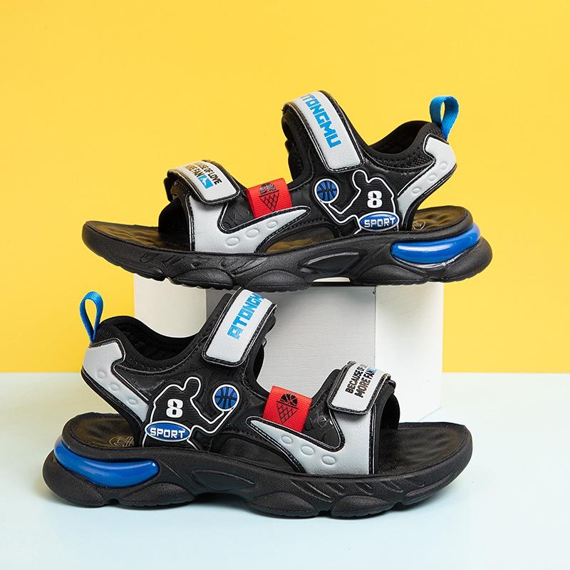 Sandal bé trai đi học đi chơi phong cách da mềm siêu nhẹ chống trượt