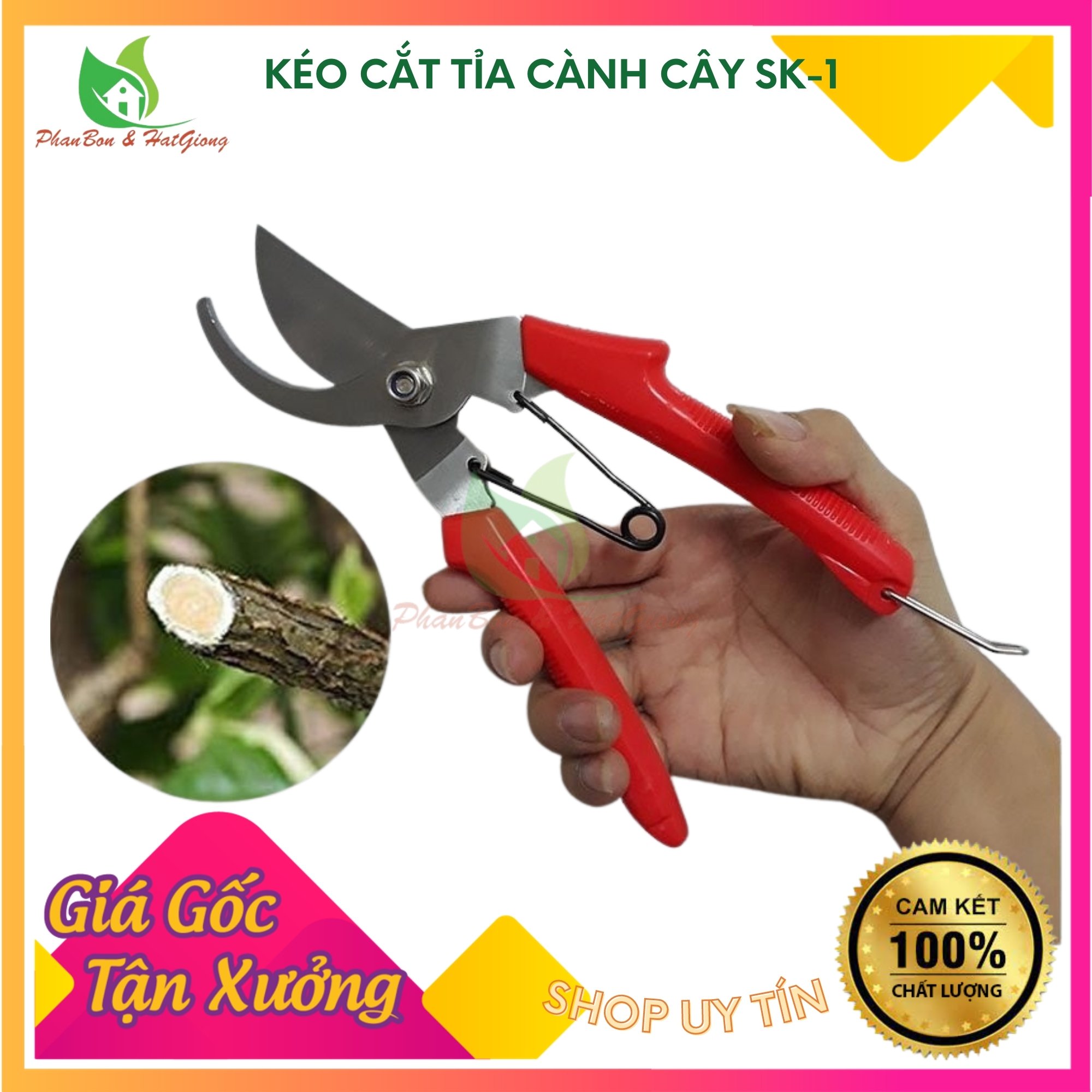 Kéo Cắt Tỉa Cành Cây, Kìm Tỉa Cây  , Kéo Cộng Lực Cắt Cành SK-1 Nhập Khẩu, Kéo Cắt Tỉa Bonsai - Shop Phân Bón và Hạt Giống