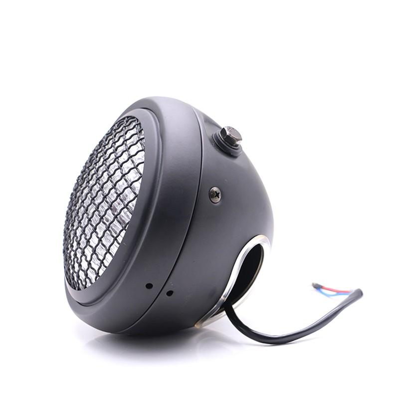 Đèn pha xe máy 12V 5.75 " Metal Grid retro cho Harley Cafe Racer