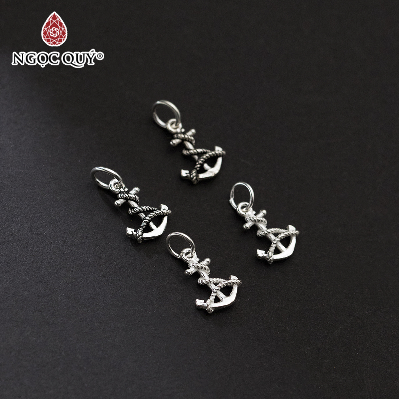 Charm bạc hình mỏ neo treo - Ngọc Quý Gemstones