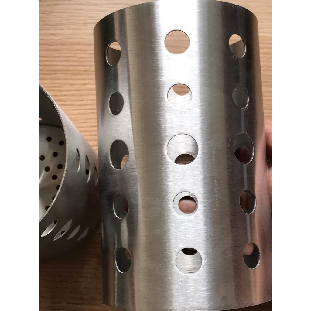 Ống đựng đũa muỗng inox SUS 304 hàng nhập khẩu dày đẹp dùng làm hũ đựng  muỗng đũa có lổ thoát nước