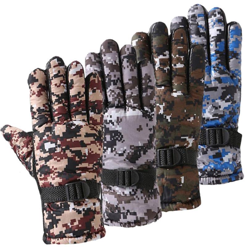 Mùa đông mùa đông camo Two cotton Ski Ski Warm Găng tay dày Găng tay thời trang Găng tay đi xe đạp Color: 4