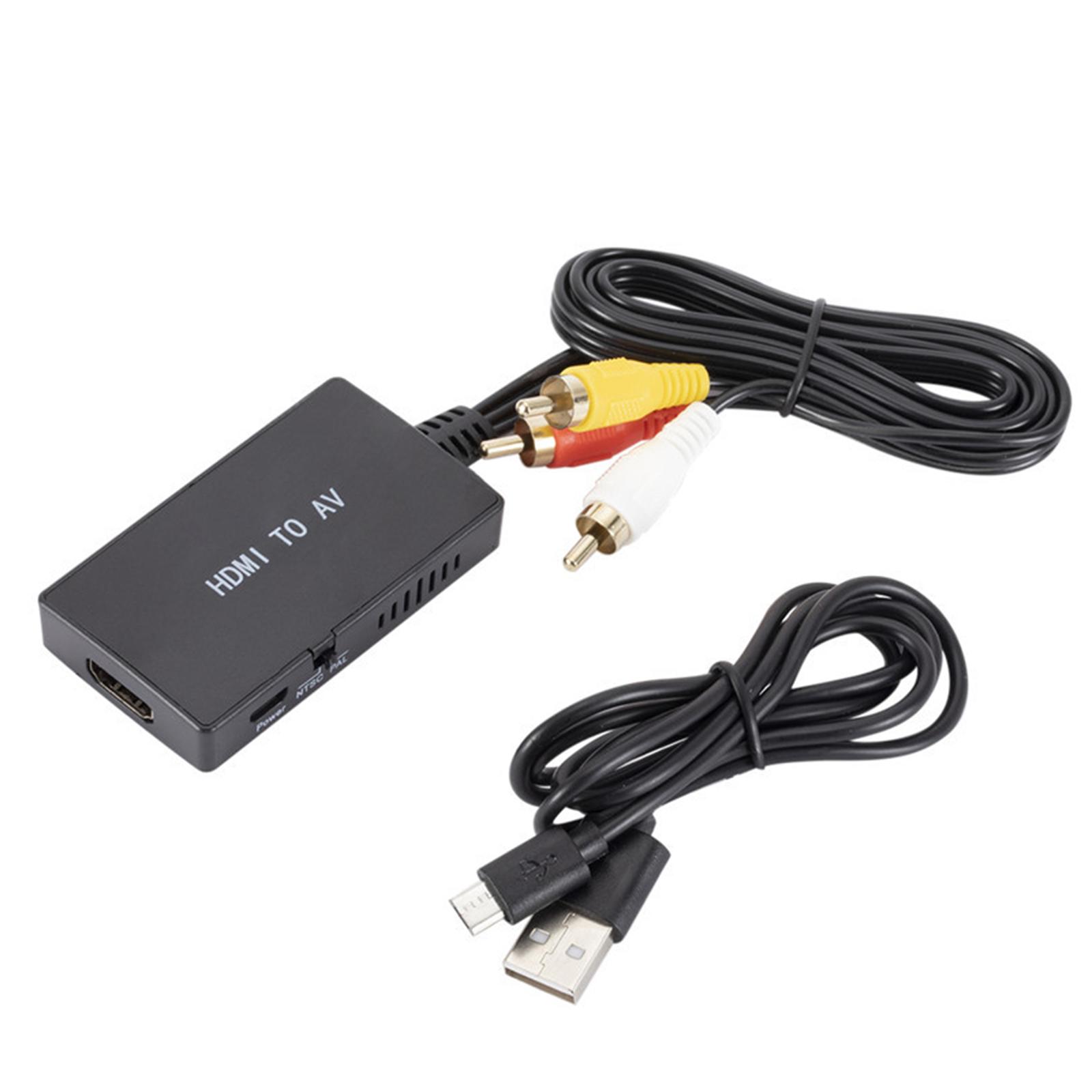 HDMI to AV Converter Supports NTSC for Old TV Stick Blu-ray Player HDTV Box