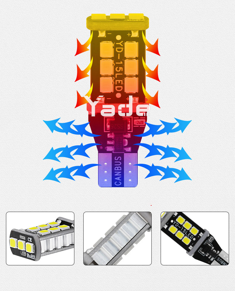 Đèn LED lùi xe hơi T15 chip 2835 Canbus T152835-15