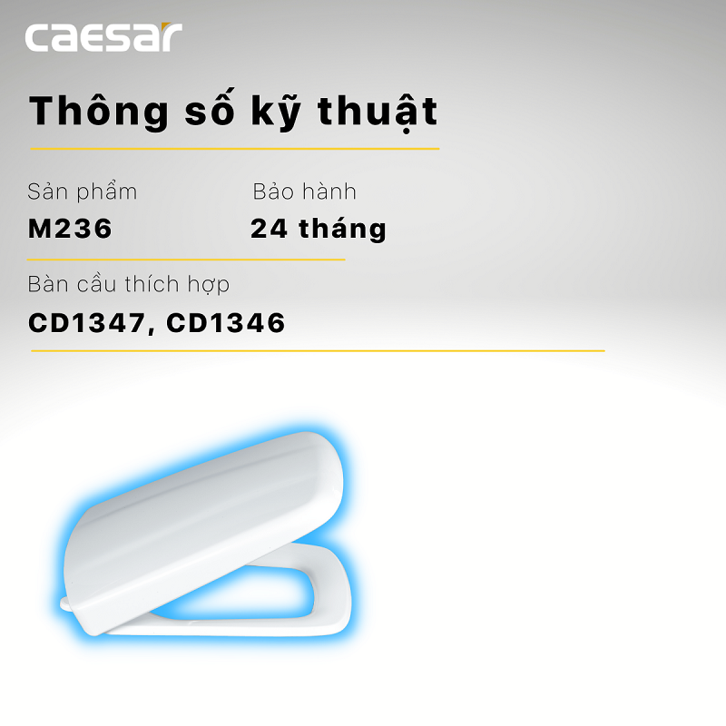 Nắp nhựa đóng êm bàn cầu Caesar - M236 - Hàng chính hãng