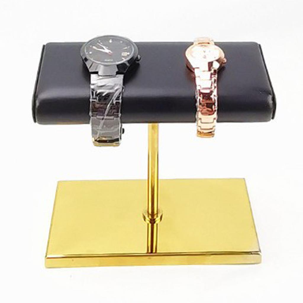 Metal Base & PU Leather Watch Holder Stand for Display T-Bar Rack for Jewelry