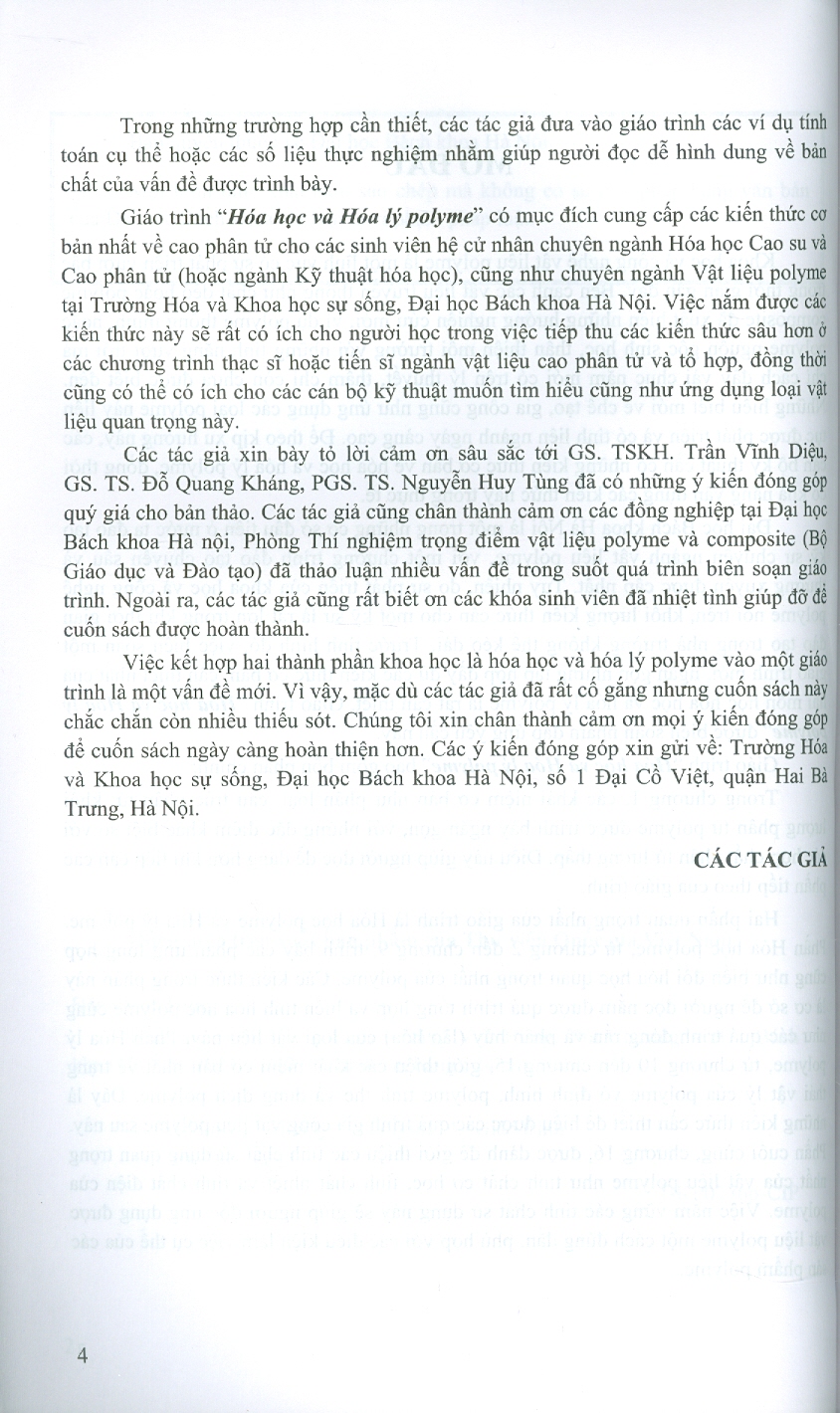 Hóa Học Và Hóa Lý Polyme - PGS.TS. Đặng Việt Hưng, GS.TS. Bùi Chương