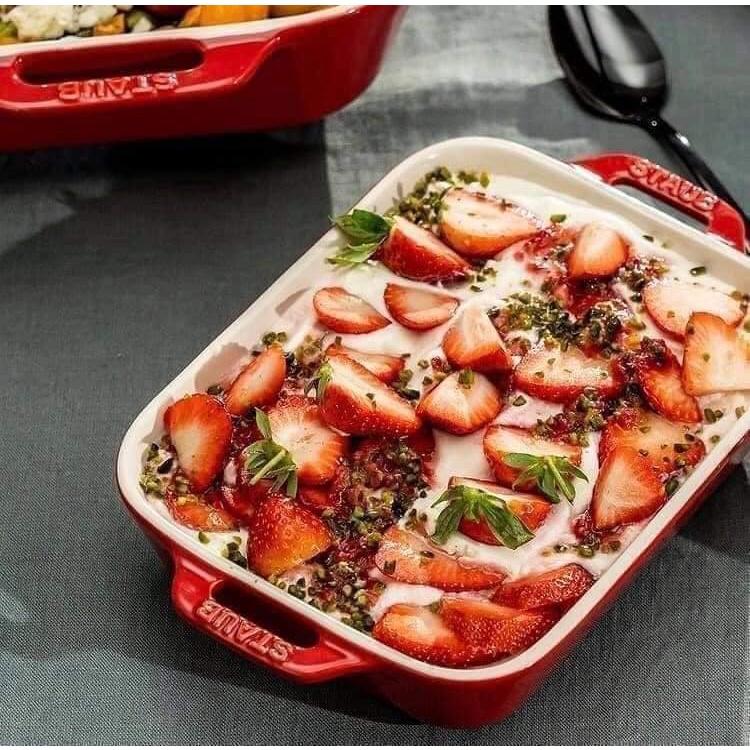 Set 3 Khay Gốm Chữ Nhật STAUB Bỏ Lò, Khay Làm Bánh, Đựng Đồ Ăn, Nhập Đức
