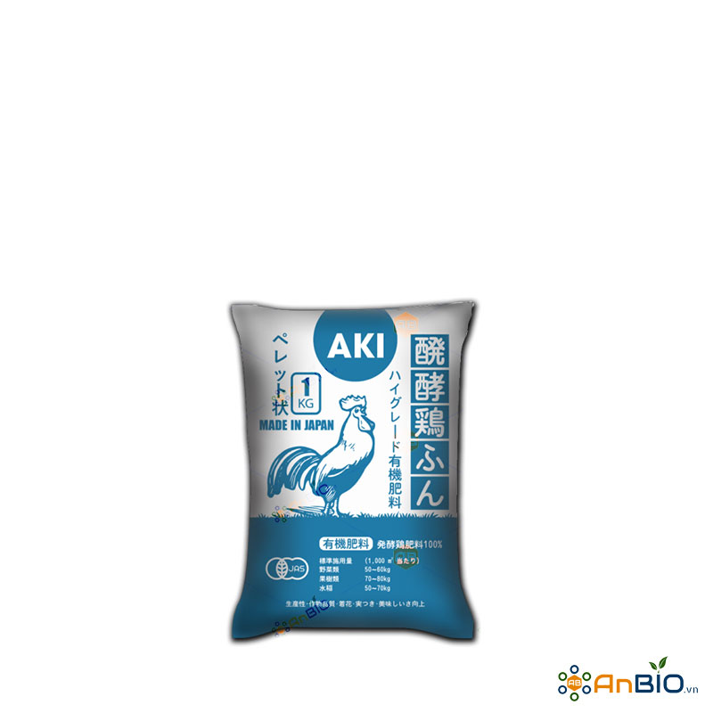 Phân gà hữu cơ Nhật Bản Viên Nở AKI 3-2-2 - Bao 25Kg