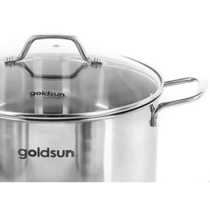 Bộ 3 nồi inox vung kính 3 đáy Goldsun GD18-3306SG - Hàng Chính Hãng