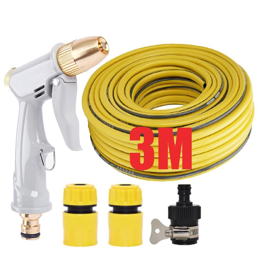 Bộ dây vòi xịt nước rửa xe, tưới cây tăng áp 3 lần, loại 3-5m 206846