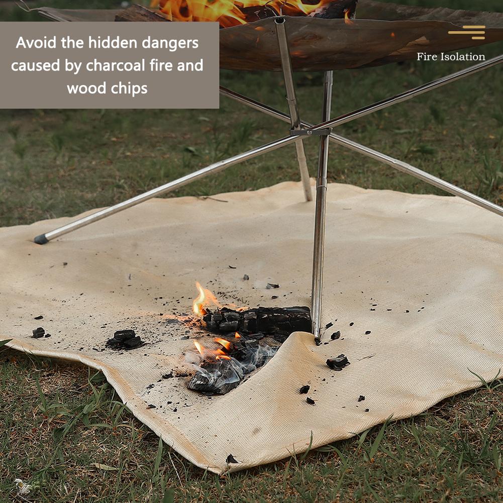 Outdoor Cloth BBQ Insulation Mat High Temperature Resistant Glass Fiber Silicone Coating Fire Blanket Fireproof Mat