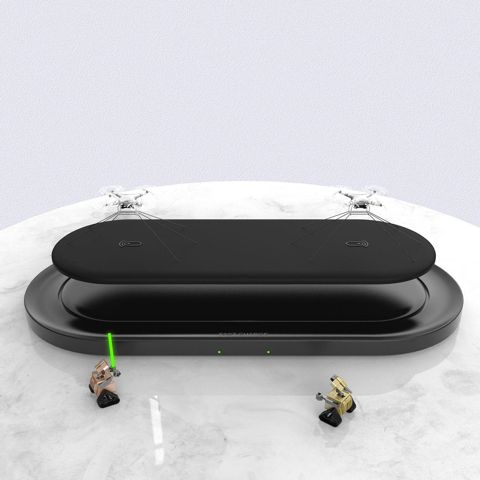 Wireless Fast Charger 20W Qi Dual Charging Pad Charger for Samsung Universal