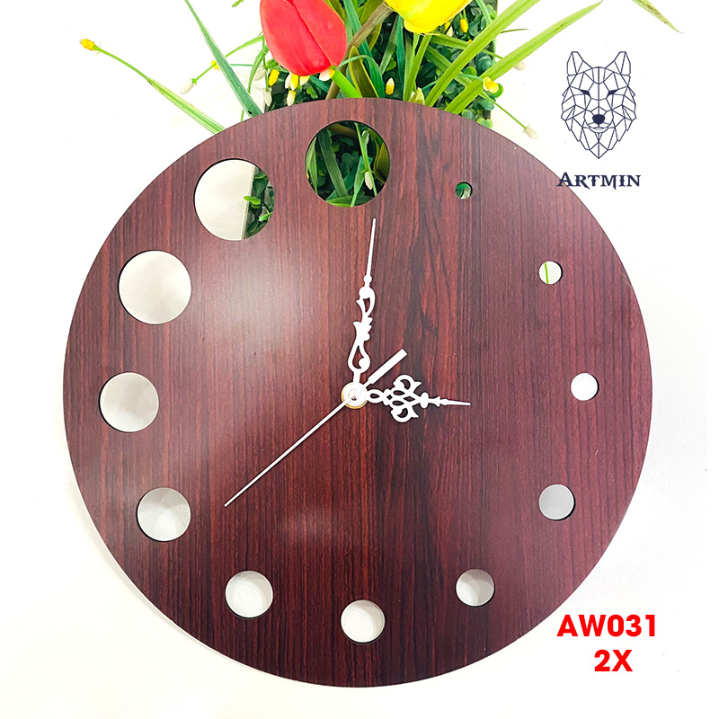 AW031 - Đồng Hồ Gỗ Decor Trang Trí Nhà Cửa – Đồng Hồ Treo Tường Độc Lạ