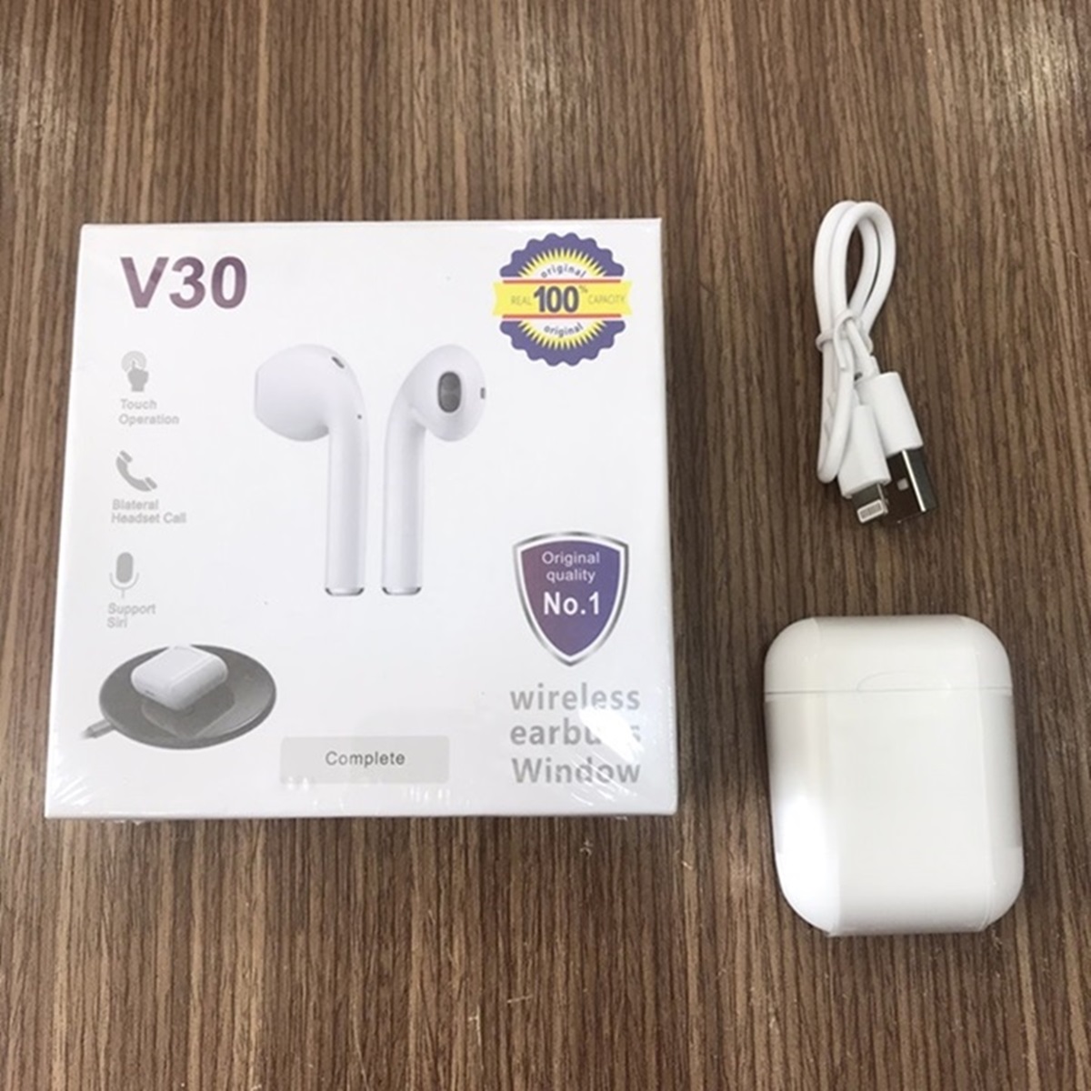 Tai nghe Bluetooth 5.0 cao cấp V30 - Hỗ trợ sạc không dây, Thiết kế thời thượng, nhỏ gọn - Đeo thoải mái, không đau tai - Chất âm tốt, âm thanh rõ, Âm thanh lớn - bass ấm, chiếc tai nghe đáng sở hữu