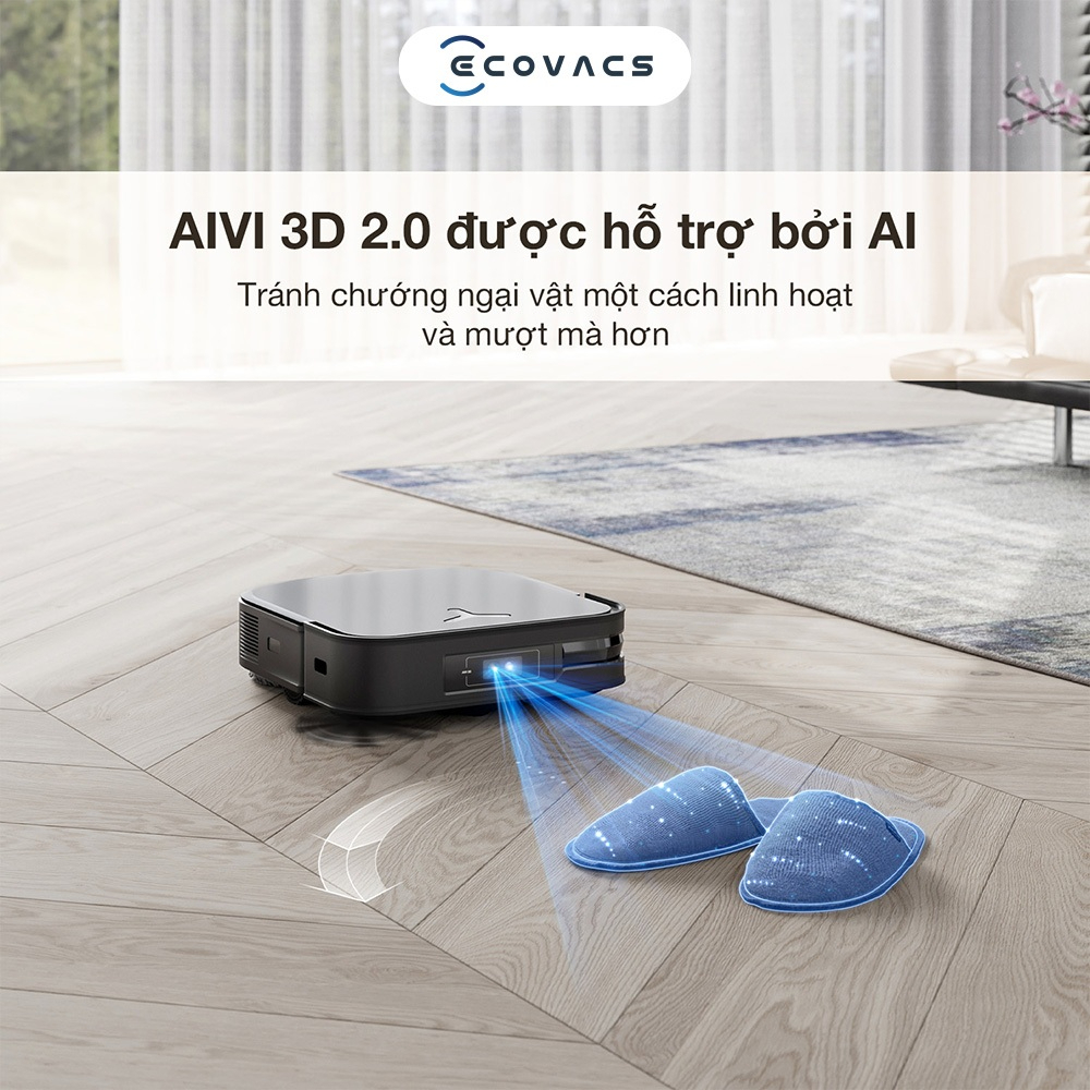 Robot hút bụi lau nhà kèm máy hút bụi cầm tay Ecovacs X2 Combo - Lực hút 8700Pa, Giặt giẻ nước nóng - HÀNG CHÍNH HÃNG