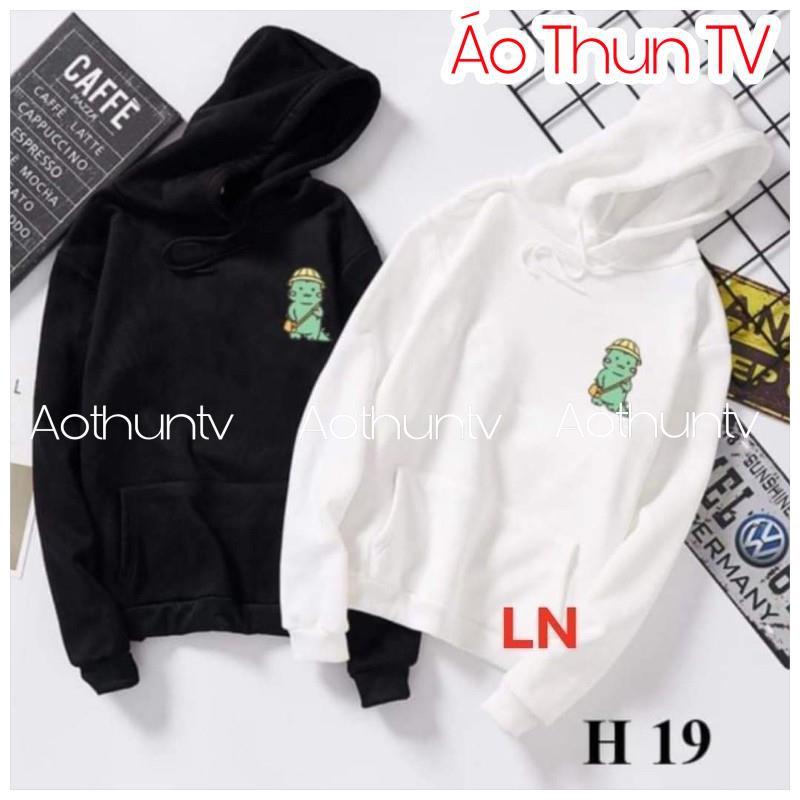 Áo hoodie logo khủng long đeo cặp DA35 unisex giá rẻ