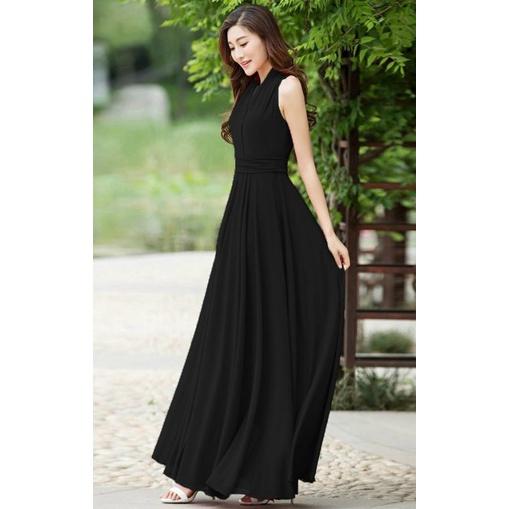 ĐẦM XÒE MAXI DÀI CỔ CHOÀNG NHIỀU MÀU