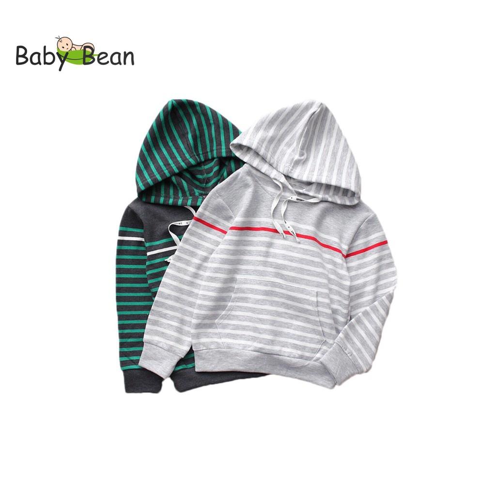 Áo Hoodie Nỉ Tay Dài Dây Rút Phối Túi Bo Lai bé trai BabyBean