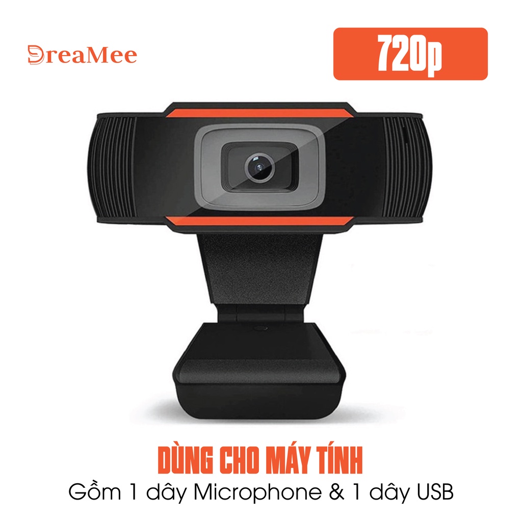 Webcam Full HD sắc nét tích hợp Micro, kết nối cổng USB, kẹp màn hình, học online,  gọi video