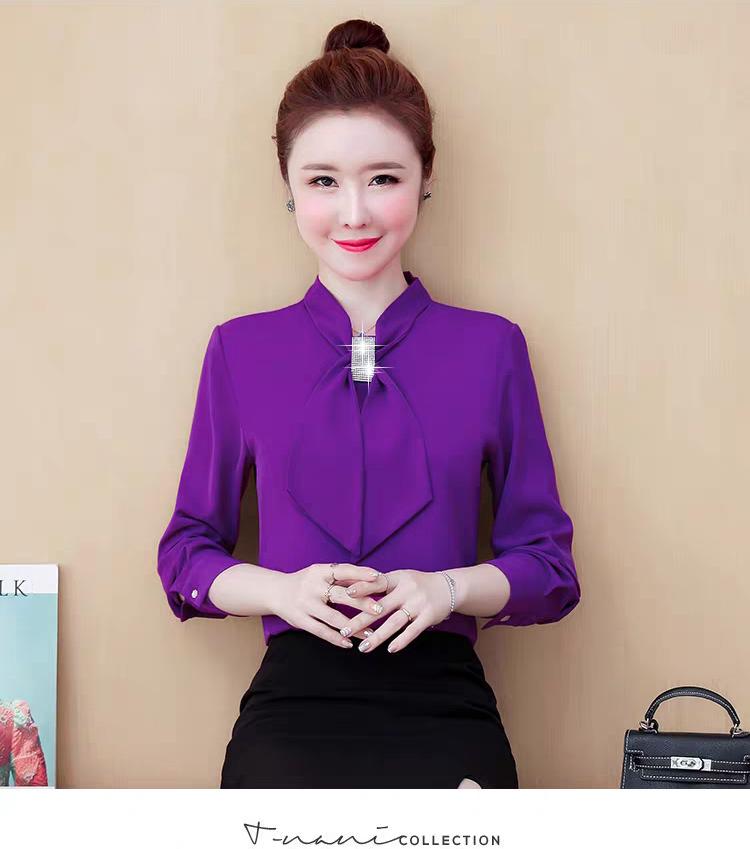 Áo Sơ Mi Nữ Áo Nữ Áo Kiểu Áo Cổ Nơ Kết Cườ