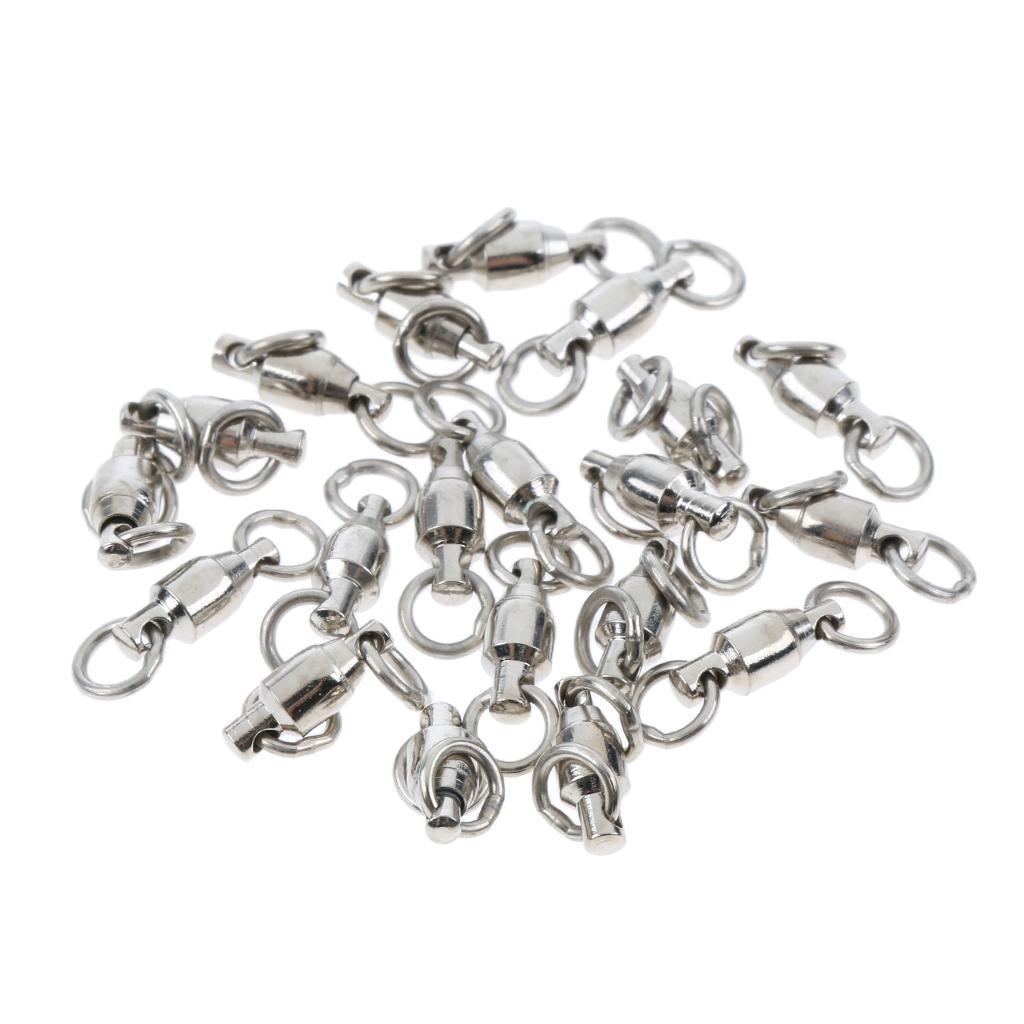 40pcs Ball Bearing with Split Ring Swivel Solid Fishing Connector
