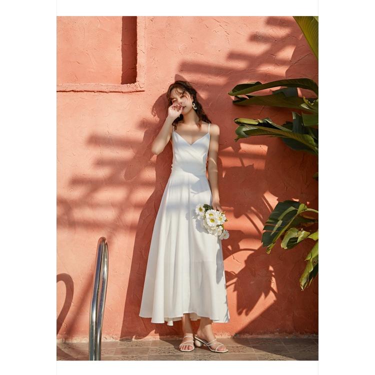 Đầm maxi 2 dây dáng xòe gợi cảm mùa xuân hè xòe dài đi tiệc, đi biển, đi dạo phố TT07