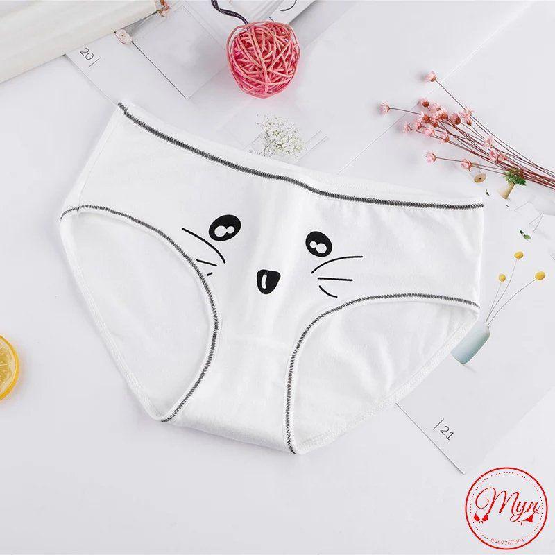 Quần lót cotton viền hình thú cute