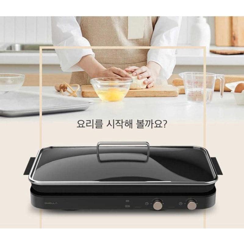 Bếp Điện Từ Kèm Khay Nướng Ohella, Công Suất 1500W, 5 Mức Nhiệt Tùy Chỉnh, Khóa An Toàn, Có Hẹn Giờ, Nhập Hàn