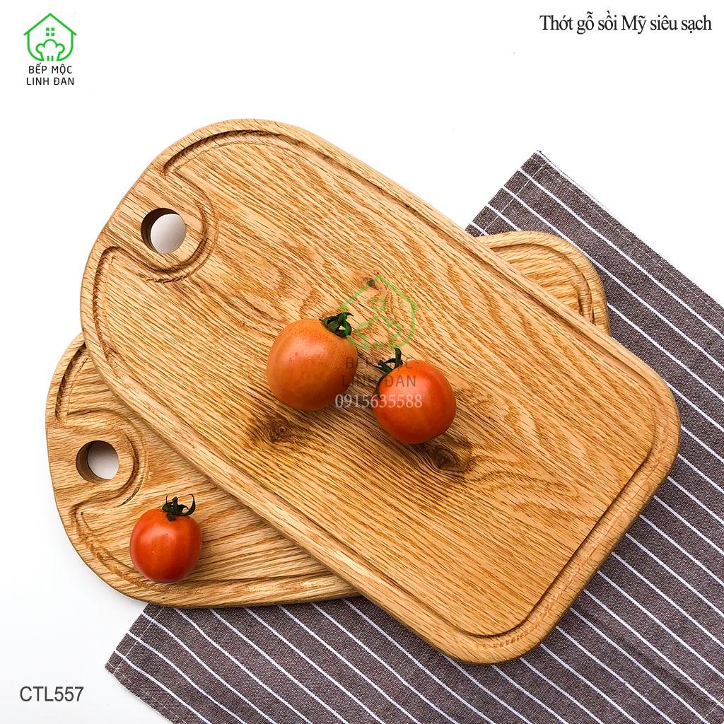Thớt Gỗ Sồi Nguyên Tấm HAHANCO Bền Đẹp Siêu Sạch 20cm x 34cm