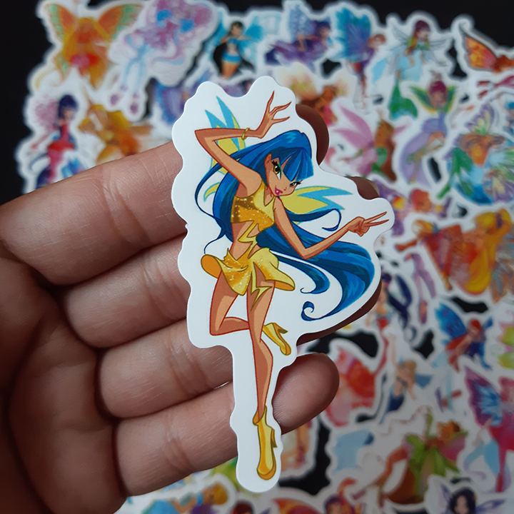 Bộ Sticker dán cao cấp chủ đề WINX CÔNG CHÚA PHÉP THUẬT - Dùng dán Xe, dán mũ bảo hiểm, dán Laptop...