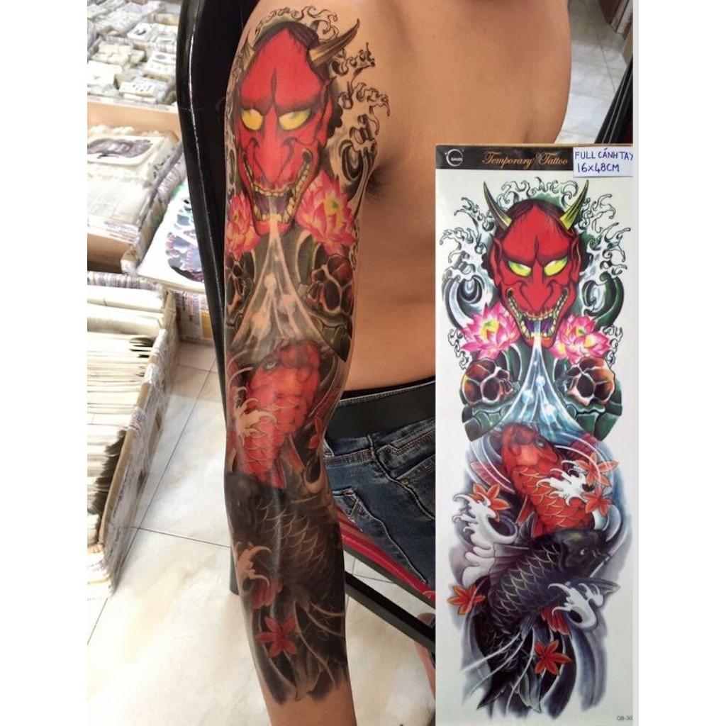 Hình xăm dán kín tay màu đẹp 17x48cm- mua 2 tấm tặng bắp tay xinh, mua từ 3 tấm tặng đồng size