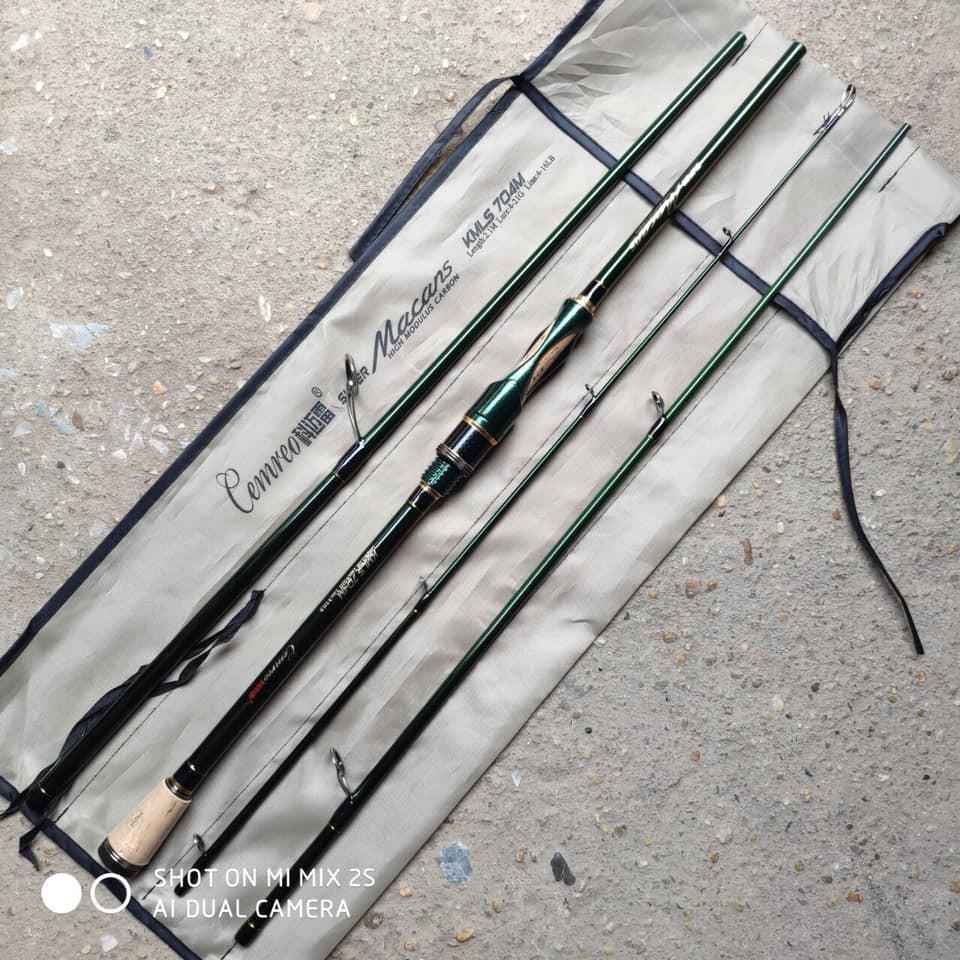 Cần lure 4 khúc có cả dùng máy đứng và máy ngang Cemreo Macans màu cực đẹp
