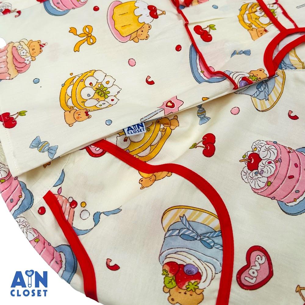 Bộ quần áo Ngắn bé gái họa tiết Bánh Kem cotton - AICDBG1YVFF6 - AIN Closet