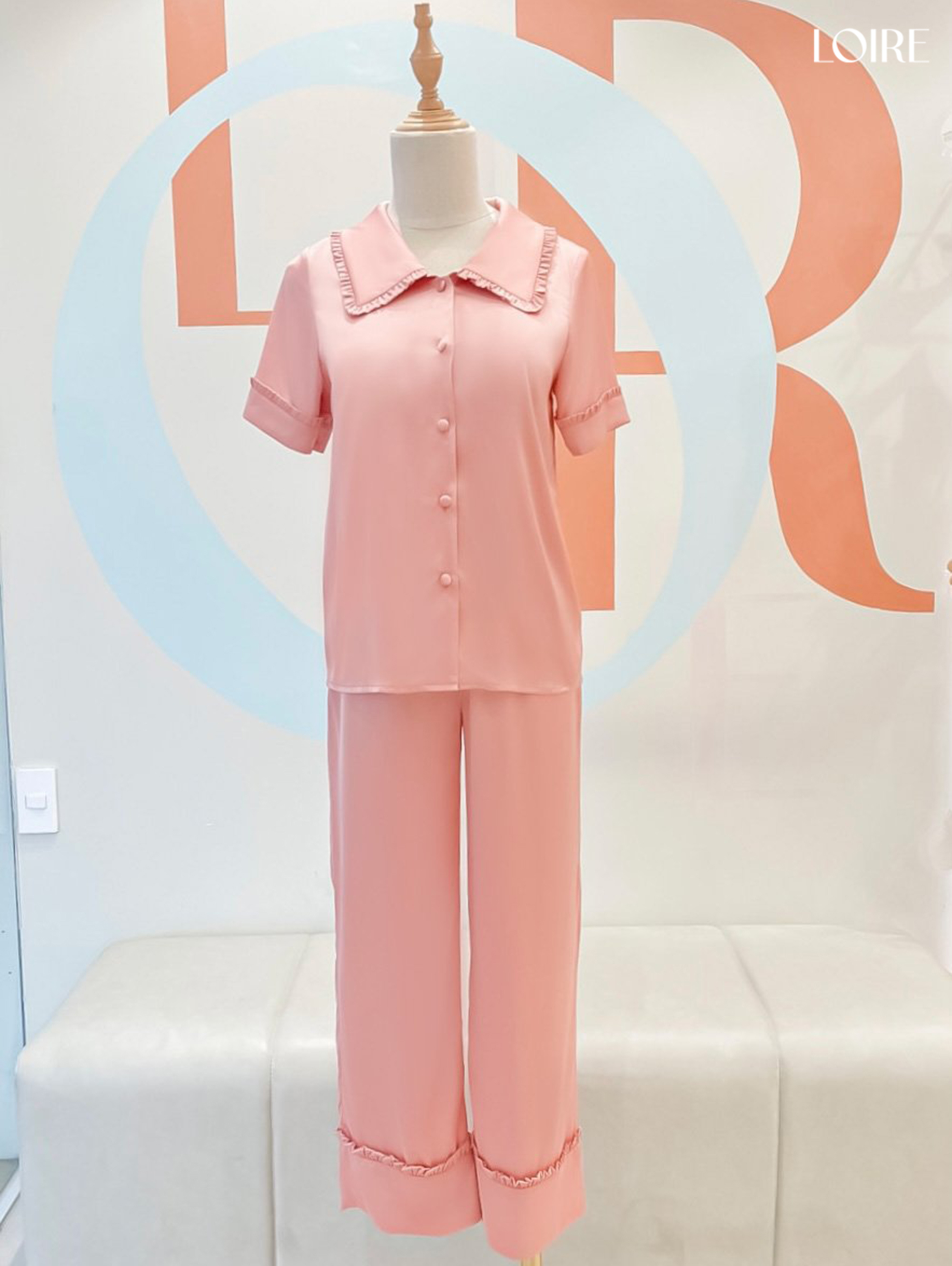 Bộ Pijama Dài Viền Bèo Basic PCD01