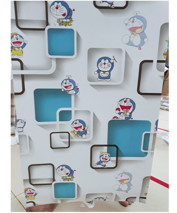 20M DECAL GIẤY DÁN TƯỜNG KEO SẴN KHỔ 45CM MẪU DOREMON Ô VUÔNG