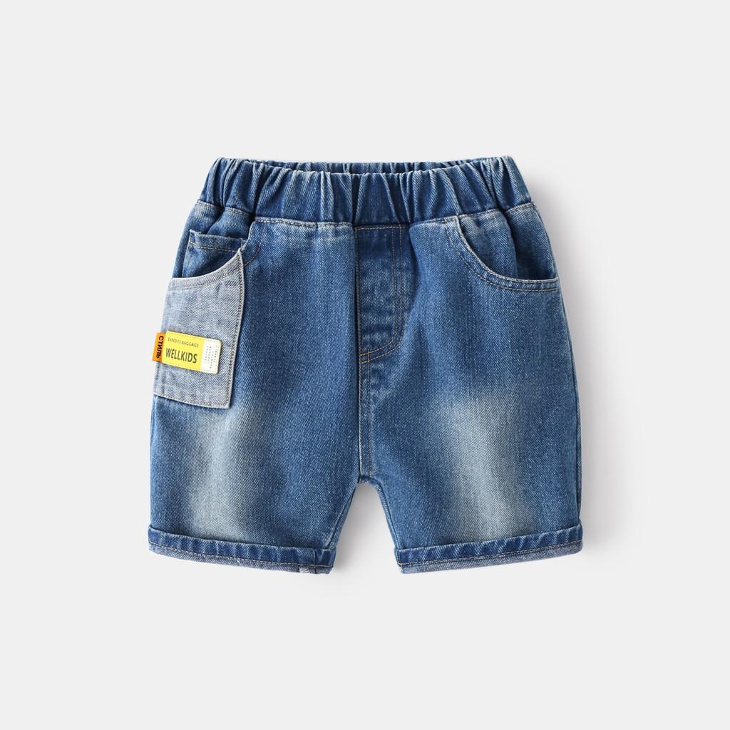 Quần Jeans Cho Bé WELLKIDS Quần Short Cho Bé Chất Bò Mềm Xuất Âu Mỹ 031