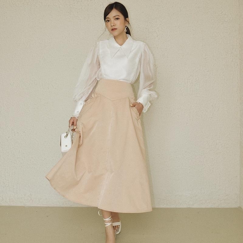 Chân váy dài LAMUSE thiết kế túi nhún (Taffeta Skirt