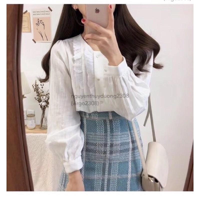 Áo sơmi 2 hàng cúc phong cách Hàn Quốc